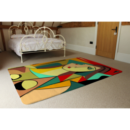 Abstract Portrait Designer Rug - Pink / 150cm - thumbnail 3