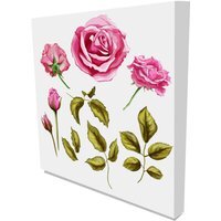'Roses' Graphic Art on Canvas - Pink / 41cm / 61cm - image 1