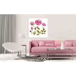 'Roses' Graphic Art on Canvas - Pink / 41cm / 61cm - thumbnail 2