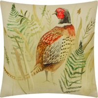 Bramble Pheasant Printed Cushion - Pheasant / Polyester