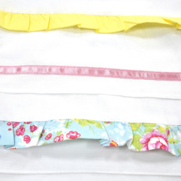Floral Ruched Duvet Cover and Pillowcase Set - White / Single - thumbnail 2