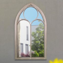 MirrorOutlet Chapel Arch Large Outdoor Garden Wall Mirror 150cm x 81cm - Stone - thumbnail 4