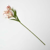 Artificial Stem of Lilium Auratum Flowers, 80 cm - White & Pink - image 1