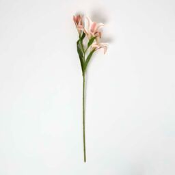 Artificial Stem of Lilium Auratum Flowers, 80 cm - White & Pink - thumbnail 4