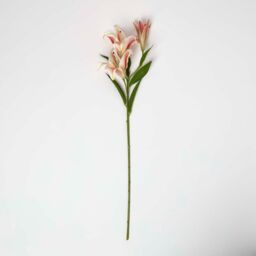 Artificial Stem of Lilium Auratum Flowers, 80 cm - White & Pink - thumbnail 2