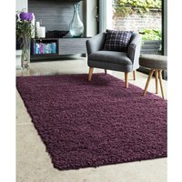 Super Soft Venus Shaggy Snuggly Plum Area Rug - Plum / 80x150cm