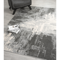 Obsidian Modern Low Pile Area Rug - Craft Abstract Design Grey Rug - Grey / 230cm - thumbnail 4