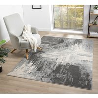 Obsidian Modern Low Pile Area Rug - Craft Abstract Design Grey Rug - Grey / 230cm - thumbnail 1