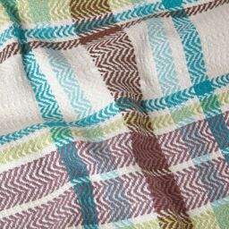 Tartan 100 Cotton Falun Throw with Tassels - Green / 360cm - thumbnail 4