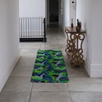 Hand drawn exotic plants Designer Runner Rug - Green