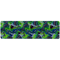 Hand drawn exotic plants Designer Runner Rug - Green - thumbnail 2