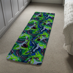 Hand drawn exotic plants Designer Runner Rug - Green - thumbnail 4