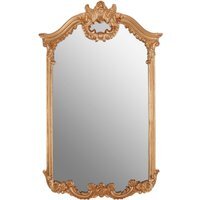 Athena Round Medium Black Wall Mirror - Gold