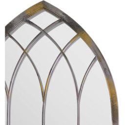 MirrorOutlet The Somerley Rustic Metal Arched Decorative Mirror - Silver - thumbnail 4