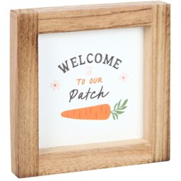 Welcome to Our Patch Carrot Wooden Frame Sign - Neutral - thumbnail 3