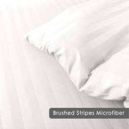 Satin Stripe Duvet Covers - White / Double - thumbnail 4