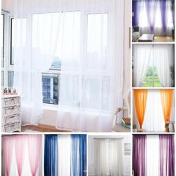 Voile Panel Curtain Slot Top - Cream / 108in - thumbnail 2