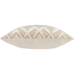 Henley Velvet Jacquard Cushion - Warm Taupe - thumbnail 3