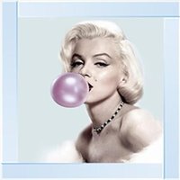Marilyn Bubblegum ii Glitter Liquid Wall Art Dcor - Silver