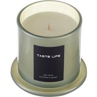 Soy Wax Scented Candle with Glass Cloche - White / Lime Basil and Citrus - thumbnail 1