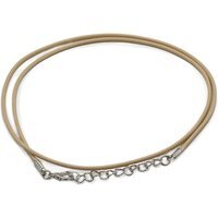 Waxed Cotton Pendant Tan Cord with Metal Clasp - Brown