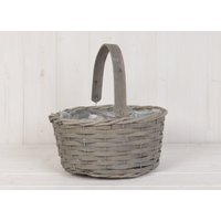 Greywashed Woodchip Trug with Flexi Handle - Grey