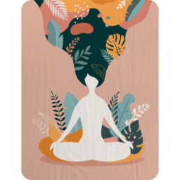 Mindfulness, Meditation And Yoga Woman Blanket - Pink - thumbnail 2