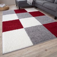 Myshaggy Collection Geometric Design Rug - Red / 120x170cm - image 1