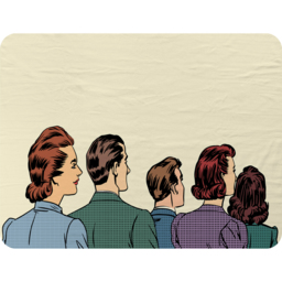 A Crowd Of Spectators Stand Back Retro Style Pop Art Blanket - Yellow - thumbnail 2