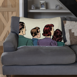 A Crowd Of Spectators Stand Back Retro Style Pop Art Blanket - Yellow - thumbnail 3