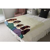 A Crowd Of Spectators Stand Back Retro Style Pop Art Blanket - Yellow - thumbnail 1