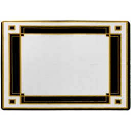 Art Deco Black  Gold Designer Rug - Yellow / 230cm - thumbnail 2