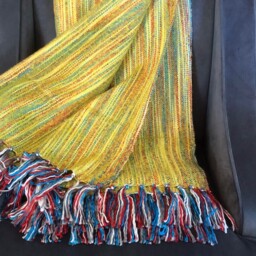 Luxury Large Recycled Throw With Trim Micro Striped Design - Lime/Multi - thumbnail 2