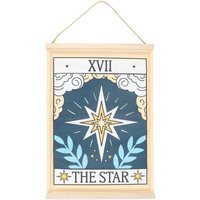 The Star Tarot Wall Hanging - Celestial Fabric Decor for Tarot Lovers - Teal