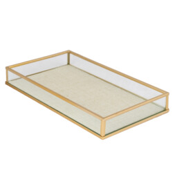 Set of 2 Gold Metal Trays - Gold - thumbnail 2