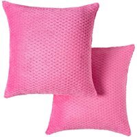 OHS Waffle Fleece Cushion Covers - Hot Pink / Machine washable at 40°C. Tumble dry friendly. Do not bleach or iron.