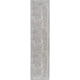 Distressed Floral Medallion Persian Non Slip Washable Area Rug - Grey / 240 x 60cm - thumbnail 2