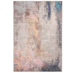 Pink Multicolour Distressed Abstract Non Slip Washable Area Rug - Multicolour / 110 x 60cm - thumbnail 3