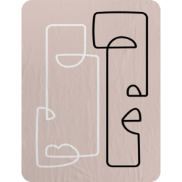 Line Art Of Two Faces Blanket - Pink - thumbnail 2
