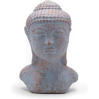 Tranquility Buddha Head Handcrafted Statue in Blue, Copper - Blue