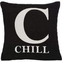 Words 'Chill' Black Cushion - Black