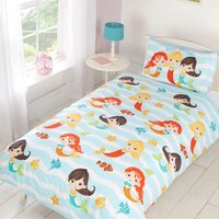 Mermaid Friends Kids Polycotton Duvet Set With Pillowcase - Multicolor / Double