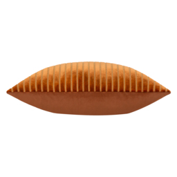 Savoy Stripe Cut Velvet Cushion - Brick / Polyester - thumbnail 4