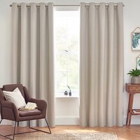 Dawn Textured Blackout Eyelet Curtains - Cream / 117cm / 137cm - thumbnail 1