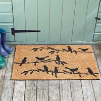Coir Bird Song Door Mat - Brown,Black - image 1
