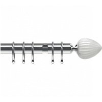 25-28mm Realm End Chrome Metal Curtain Pole Set - Chrome / 170cm - image 1