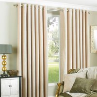 Wellesley Semi-Plain Eyelet Curtain Pair - Natural / 183cm / 168cm - image 1