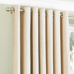 Wellesley Semi-Plain Eyelet Curtain Pair - Natural / 183cm / 168cm - thumbnail 4