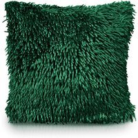 Shaggy Chenille Cushion - Emerald - image 1