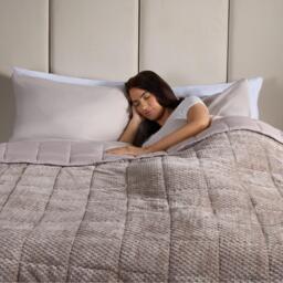 Waffle Fleece Weighted Blanket - Mink / 150cm - thumbnail 4